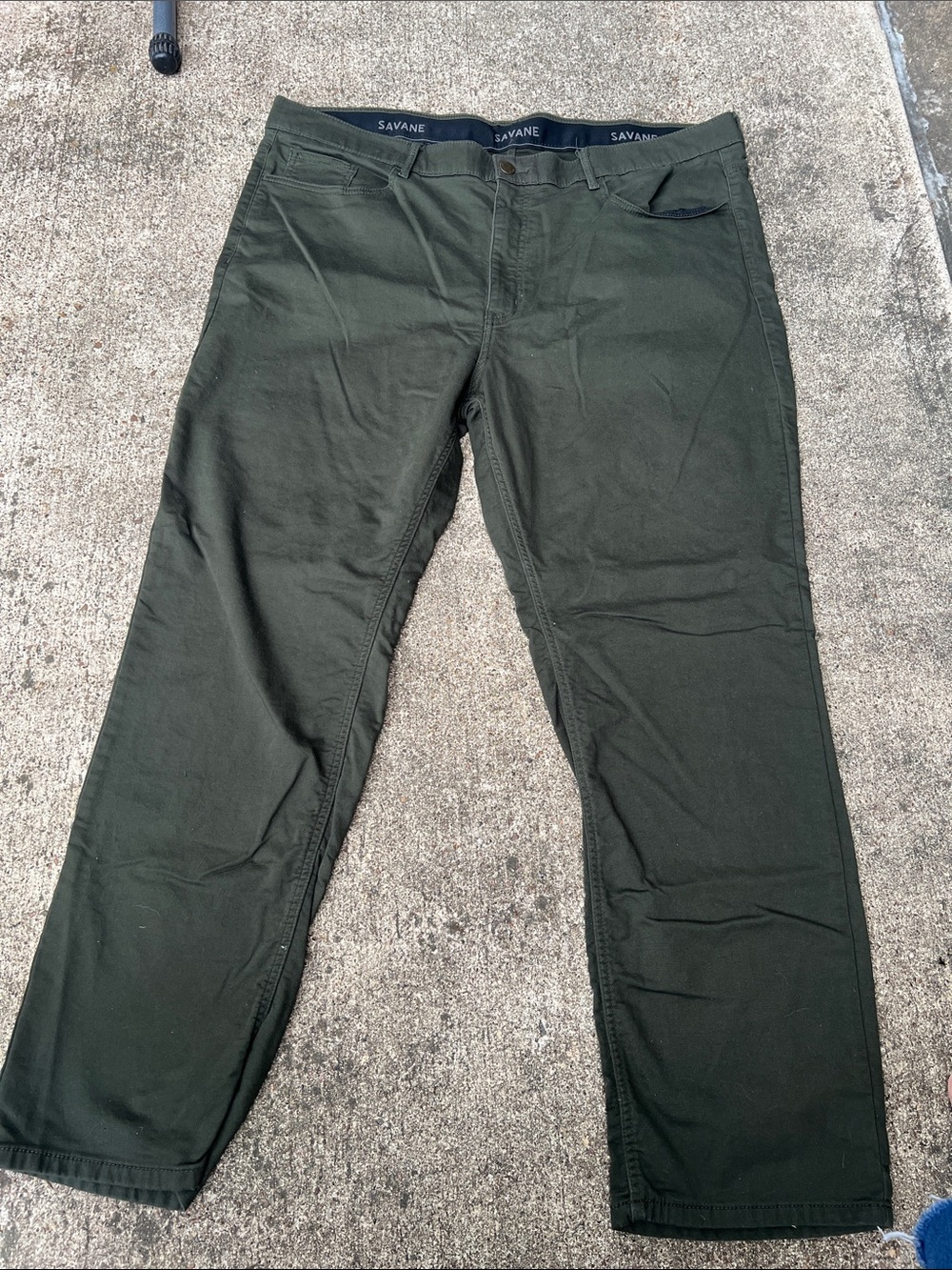 Savane Dark Olive Men's Straight-Leg Chinos
